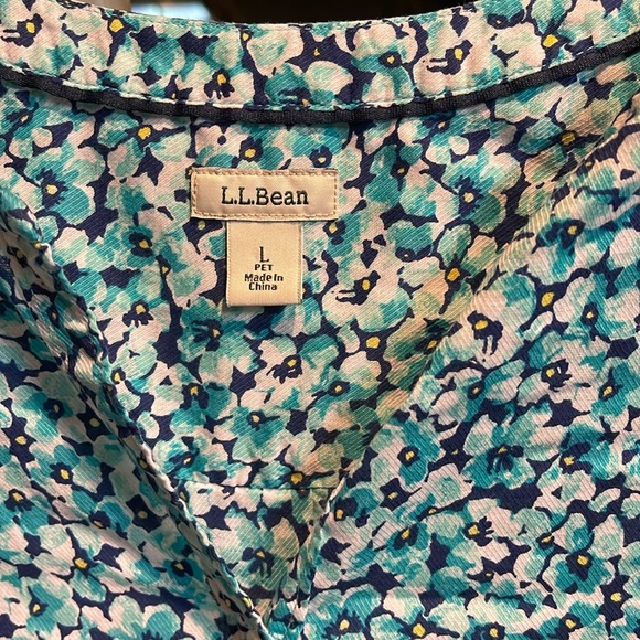 L.L.Bean Cotton Floral Top - Picture 2 of 9